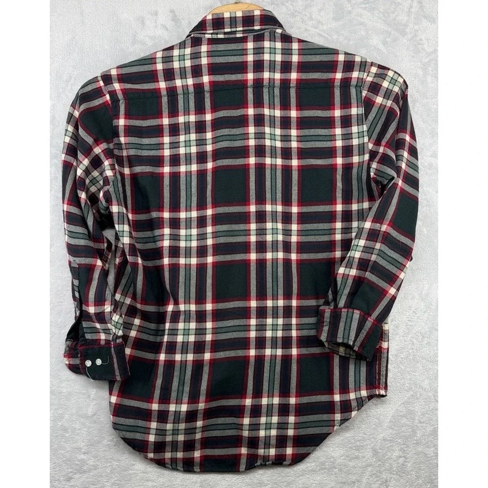 Banana Republic Vintage Wool Plaid Shirt Gray Men's Size M